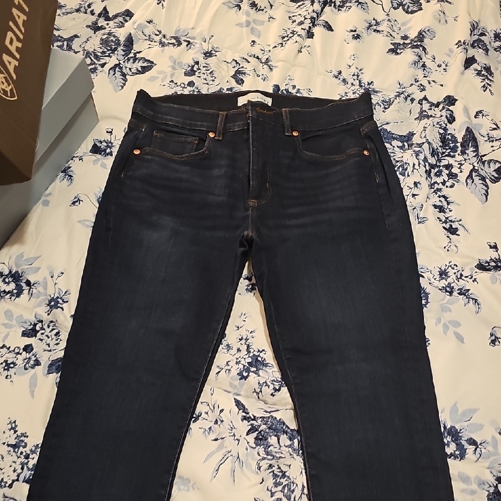 Loft Skinny Crop Dark Blue Jeans